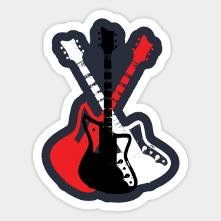 Guitar Retro Pop Art Design Sticker